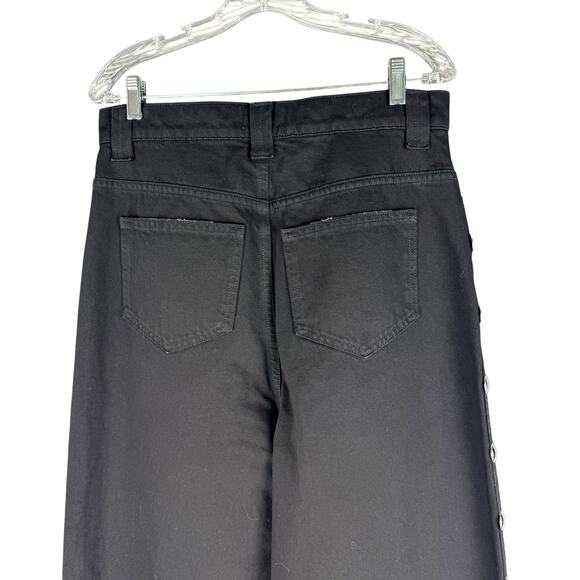 Khaite Rapton Wide Leg Studded Cropped Jeans Black Size 28 - Picture 7 of 10